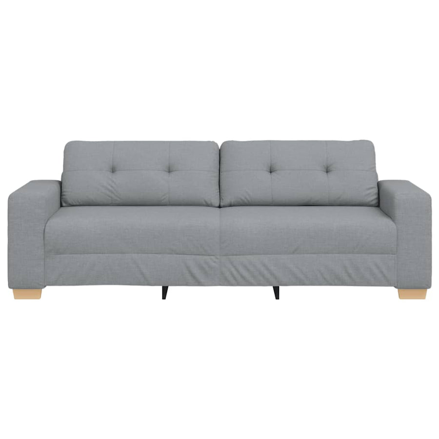 3-Seater Sofa Light Grey 220x78x80 cm Fabric