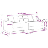 3-Seater Sofa Light Grey 220x78x80 cm Fabric
