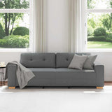 3-Seater Sofa Dark Grey 220x78x80 cm Fabric