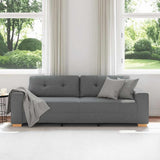 3-Seater Sofa Dark Grey 180 cm Fabric - Side View