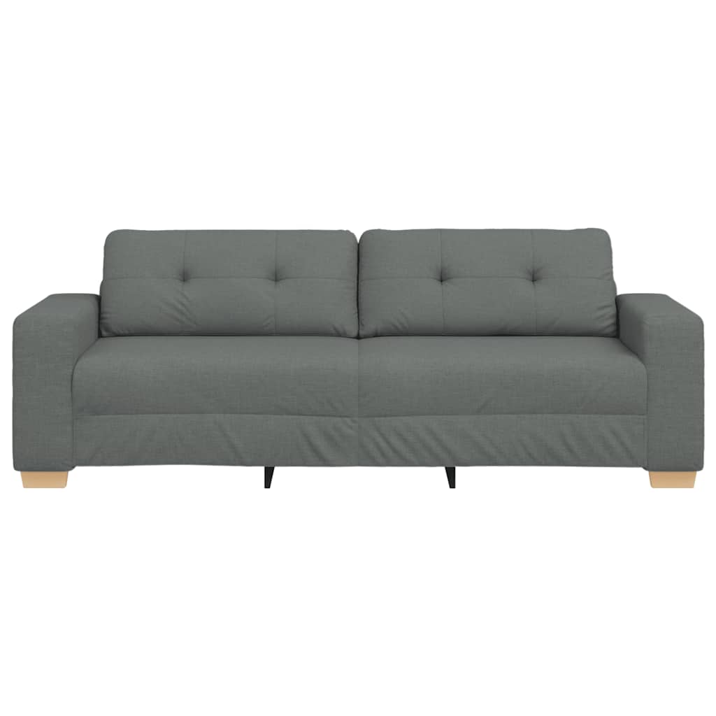3-Seater Sofa Dark Grey 220x78x80 cm Fabric