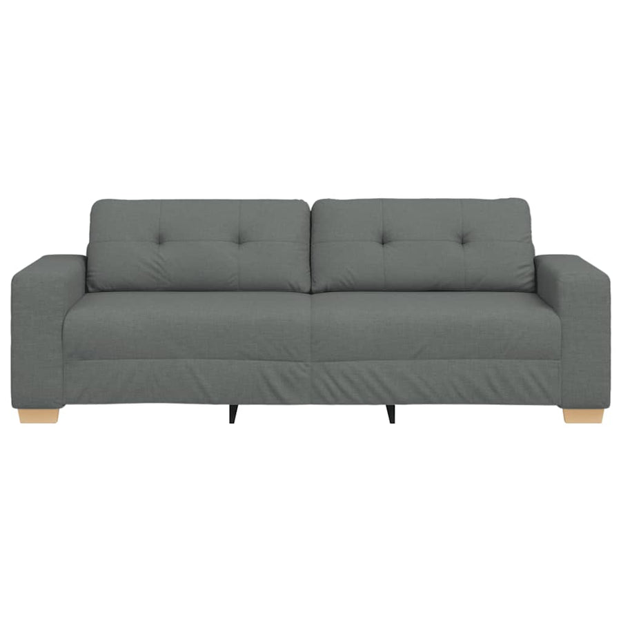3-Seater Sofa Dark Grey 220x78x80 cm Fabric
