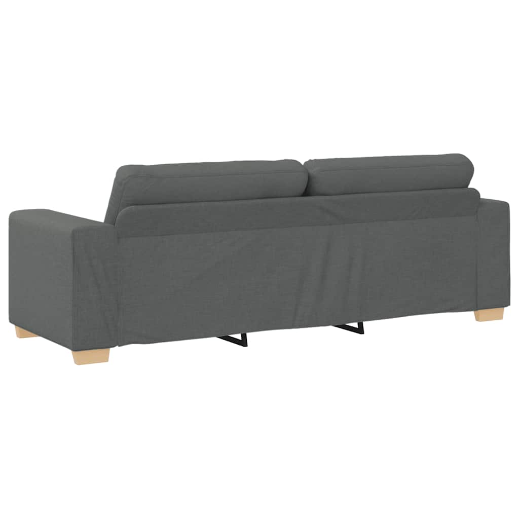 3-Seater Sofa Dark Grey 220x78x80 cm Fabric