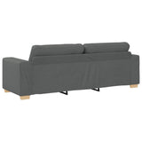3-Seater Sofa Dark Grey 180 cm Fabric - Rear View