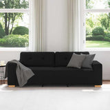 3-Seater Sofa Black 220x78x80 cm Fabric