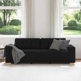 3-Seater Sofa Black 180 cm Fabric - Side View