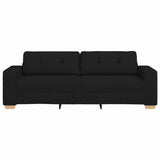 3-Seater Sofa Black 220x78x80 cm Fabric