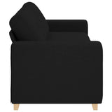 3-Seater Sofa Black 180 cm Fabric - 45-Degree Angle