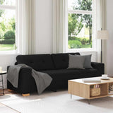 3-Seater Sofa Black 180 cm Fabric