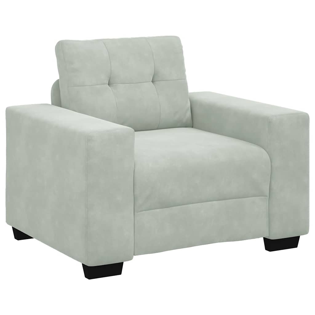 Sofa Chair Light Grey 100x78x80 cm Velvet