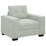 Sofa Chair Light Grey 100x78x80 cm Velvet - Front View