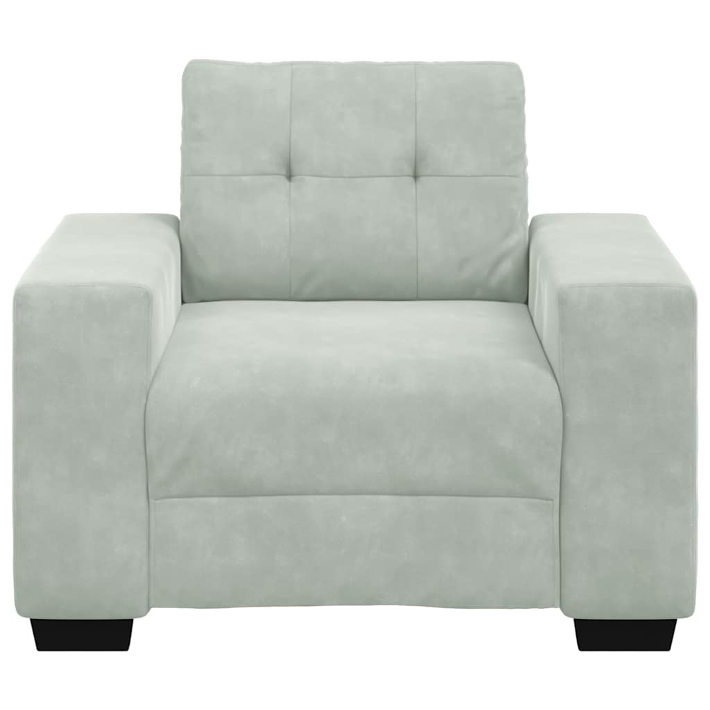 Sofa Chair Light Grey 100x78x80 cm Velvet