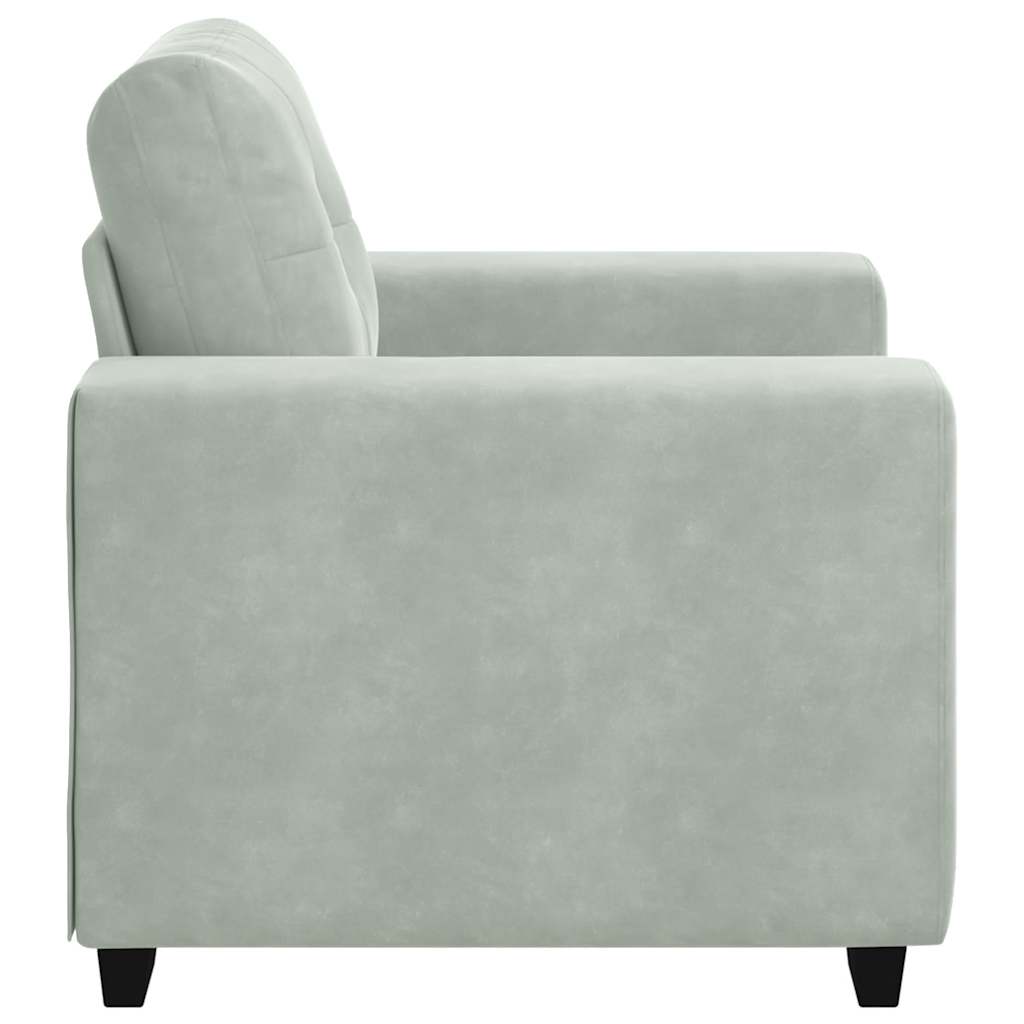 Sofa Chair Light Grey 100x78x80 cm Velvet