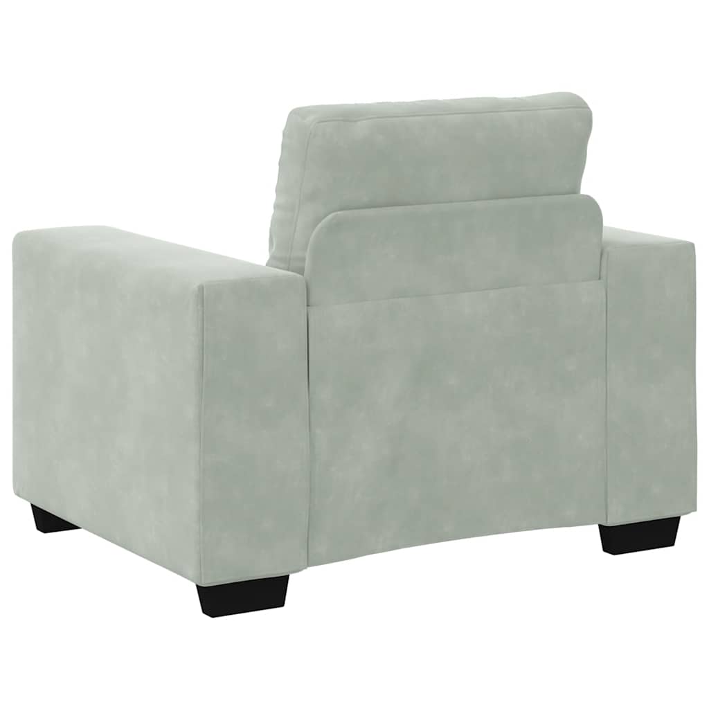 Sofa Chair Light Grey 100x78x80 cm Velvet