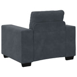 Sofa Chair Dark Grey 100x78x80 cm Velvet - Rear View
