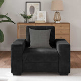 Sofa Chair Black 100x78x80 cm Velvet - Side View