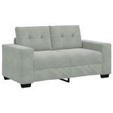 Loveseat Sofa Light Grey 160x77x82 cm Velvet - Front View