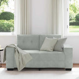 Loveseat Sofa Light Grey 160x77x82 cm Velvet - Side View