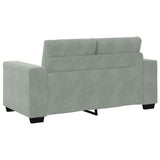 Loveseat Sofa Light Grey 160x77x82 cm Velvet - Rear View