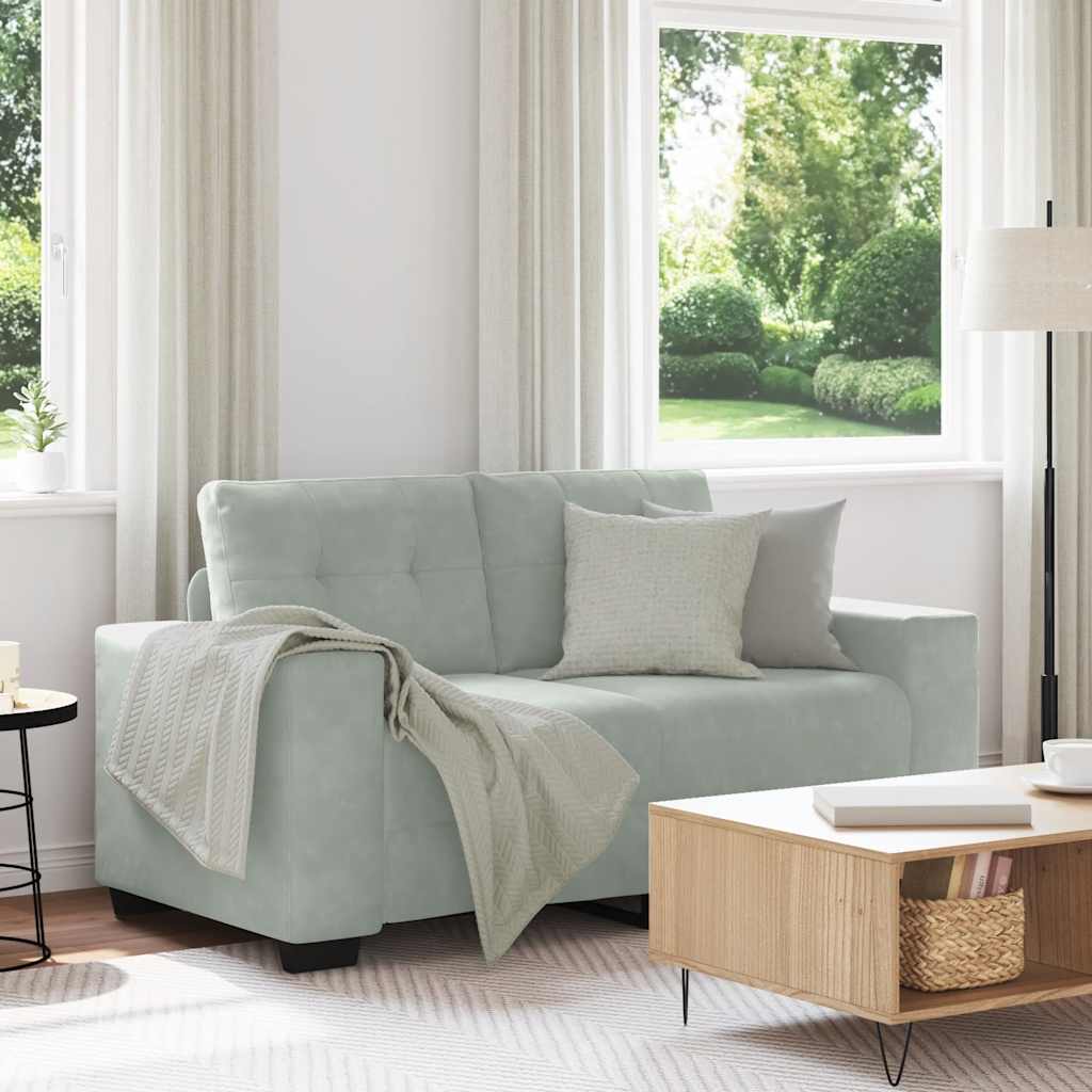 Loveseat Sofa Light Grey 160x77x82 cm Velvet