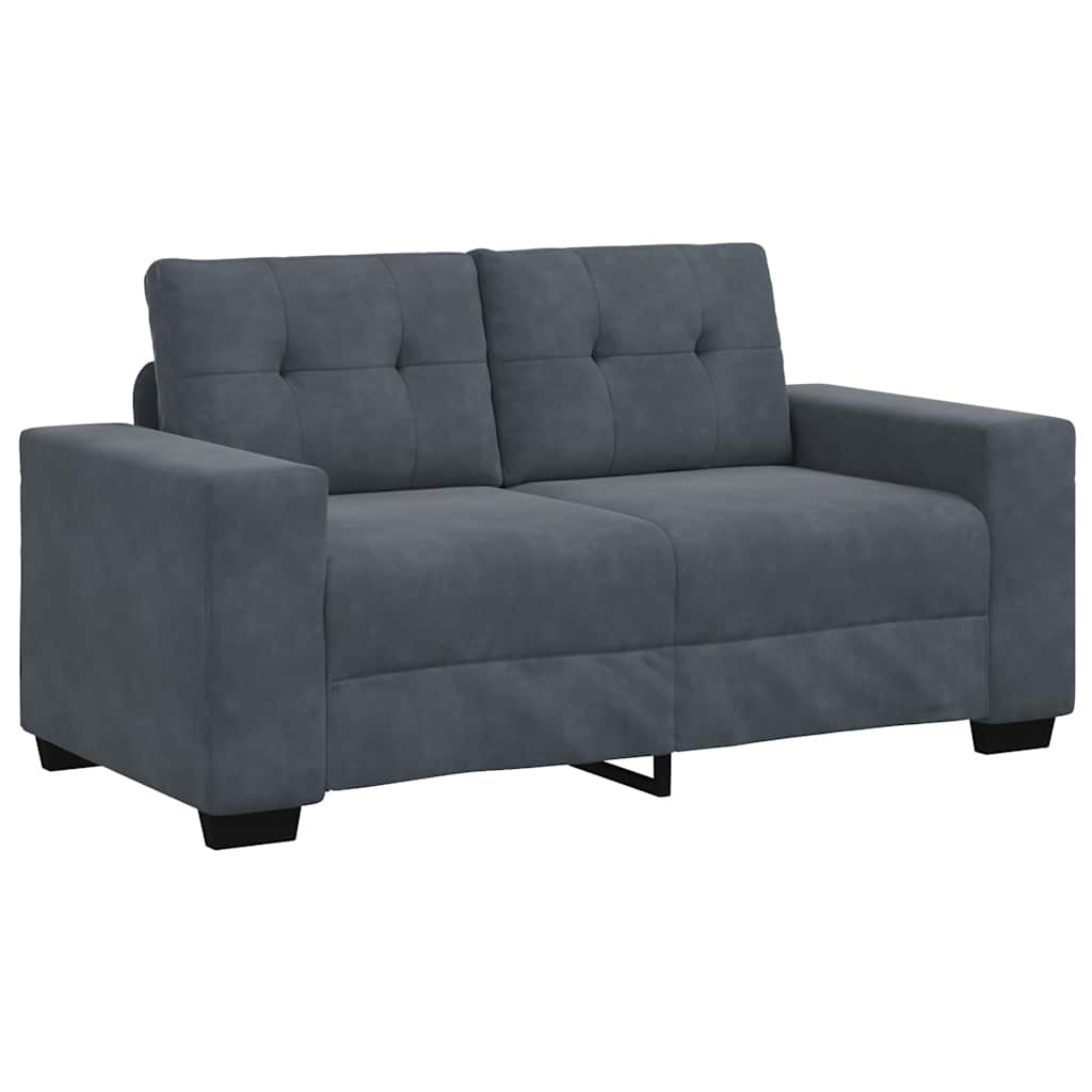 Loveseat Sofa Dark Grey 160x77x82 cm Velvet
