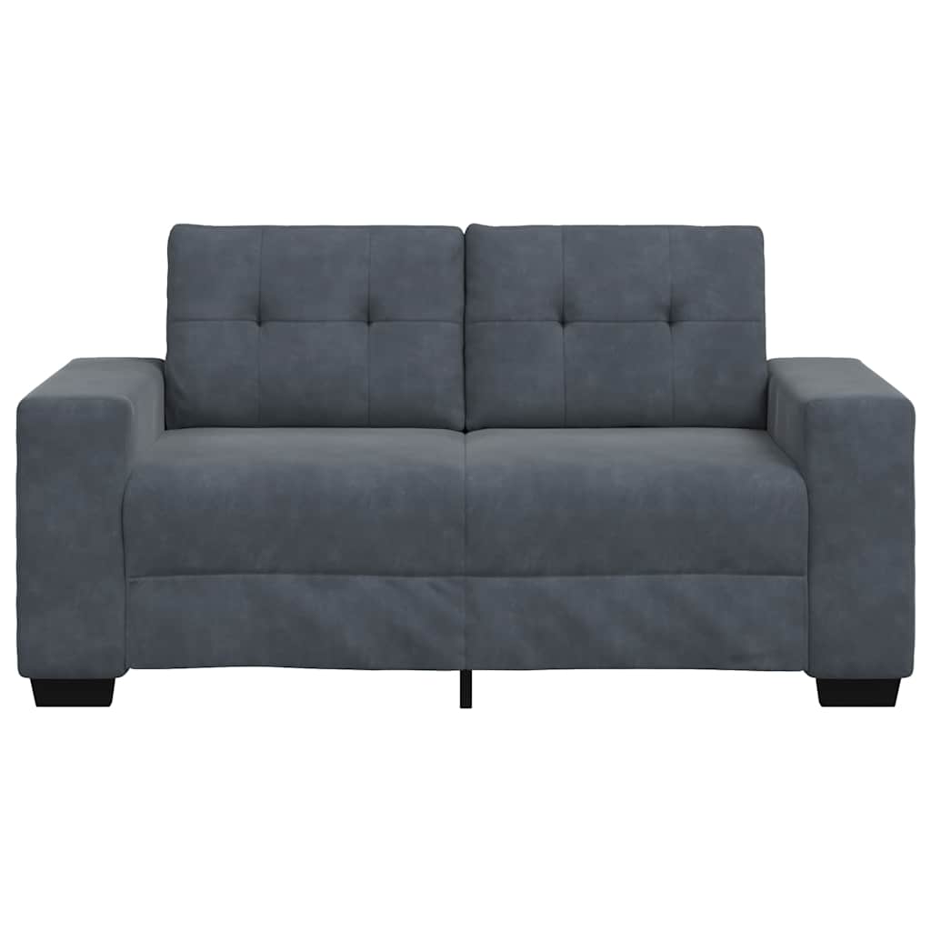 Loveseat Sofa Dark Grey 160x77x82 cm Velvet
