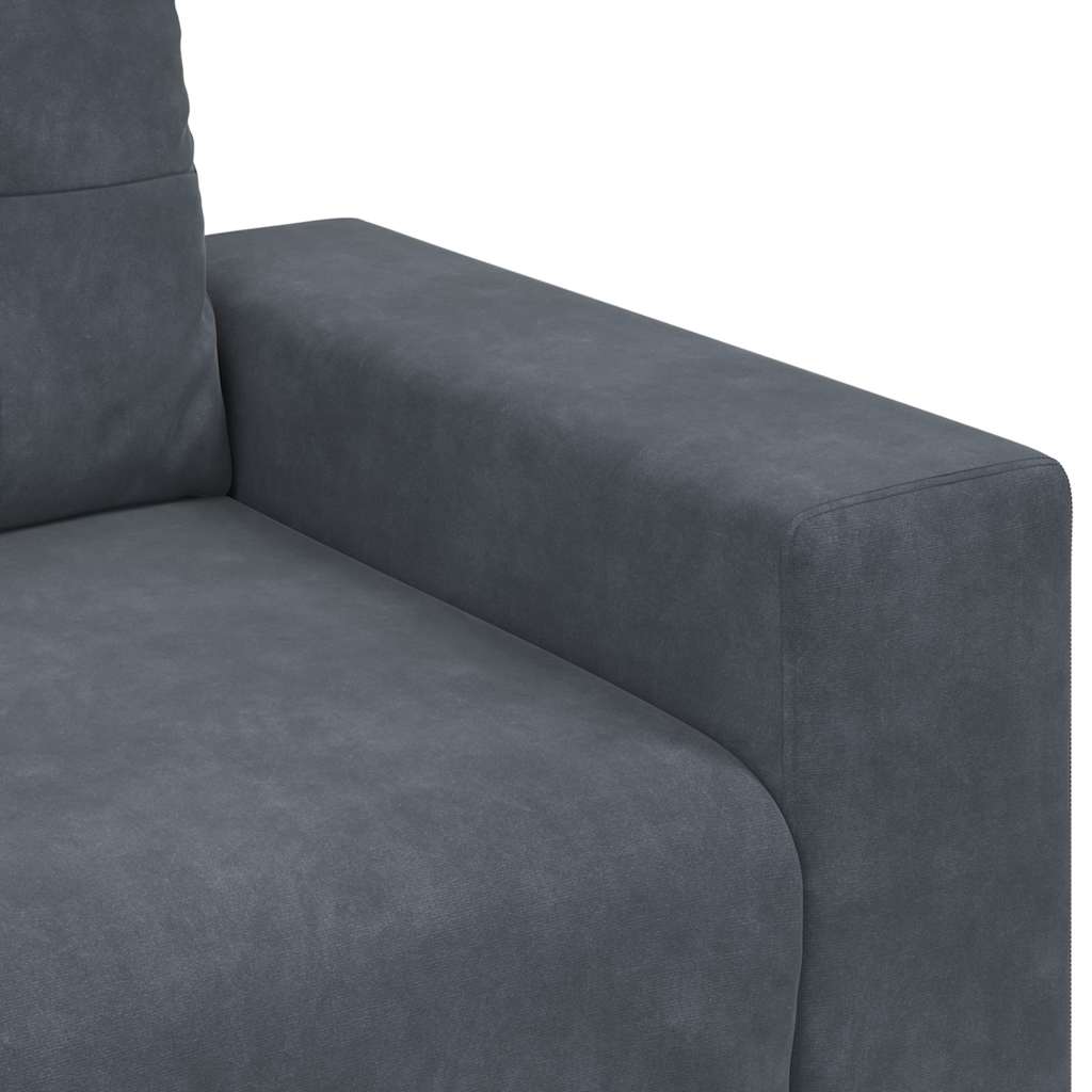 Loveseat Sofa Dark Grey 160x77x82 cm Velvet