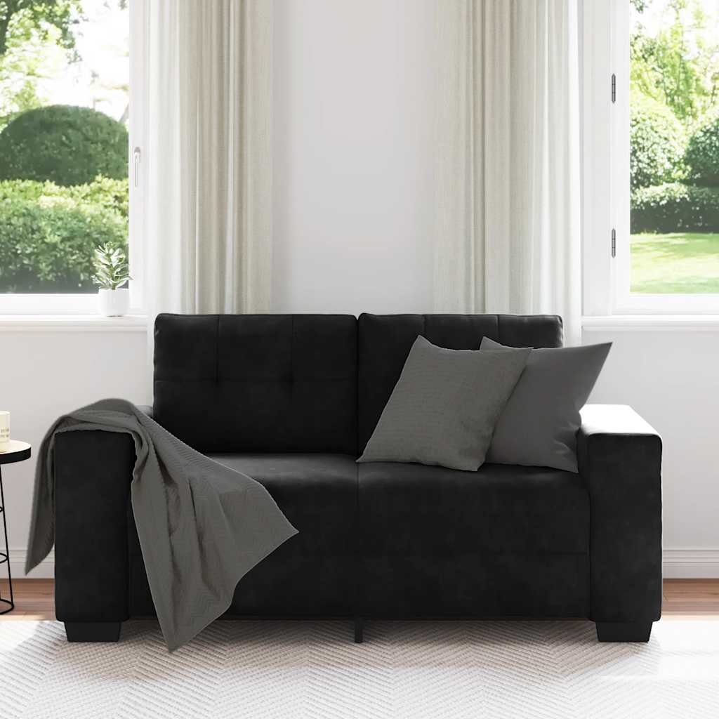 Loveseat Sofa Black 160x77x82 cm Velvet