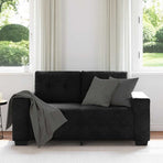 Loveseat Sofa Black 160x77x82 cm Velvet