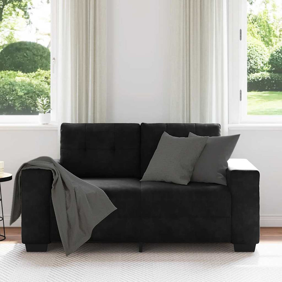 Loveseat Sofa Black 160x77x82 cm Velvet