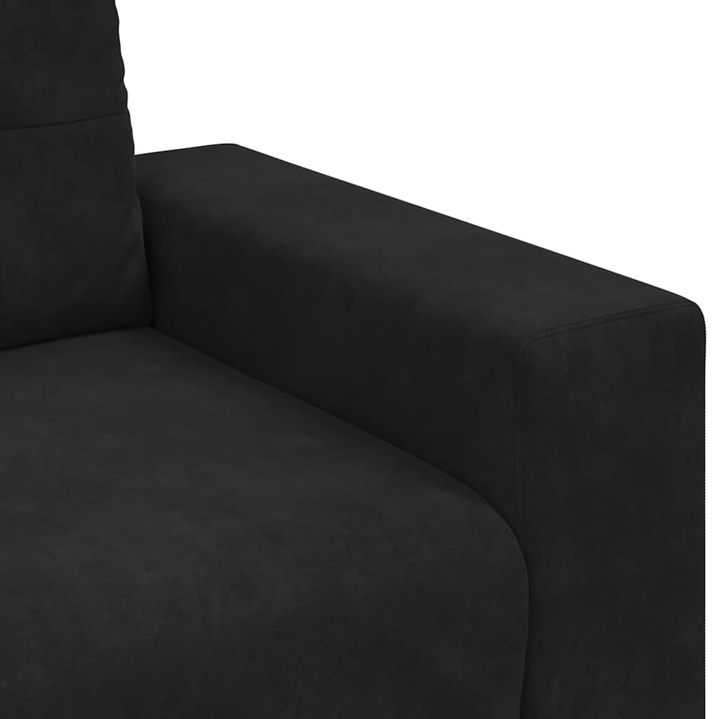 Loveseat Sofa Black 160x77x82 cm Velvet