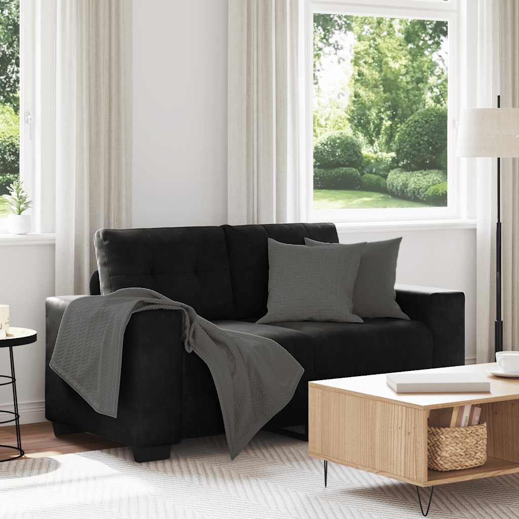Loveseat Sofa Black 160x77x82 cm Velvet