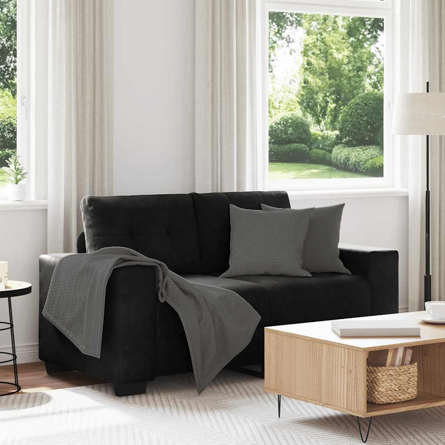 Loveseat Sofa Black 160x77x82 cm Velvet