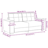 Loveseat Sofa Light Grey 180x77x82 cm Velvet