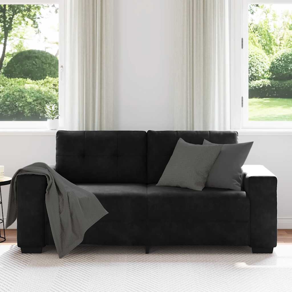 Loveseat Sofa Black 180x77x82 cm Velvet