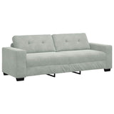 3-Seater Sofa Light Grey 180 cm Velvet - Front View