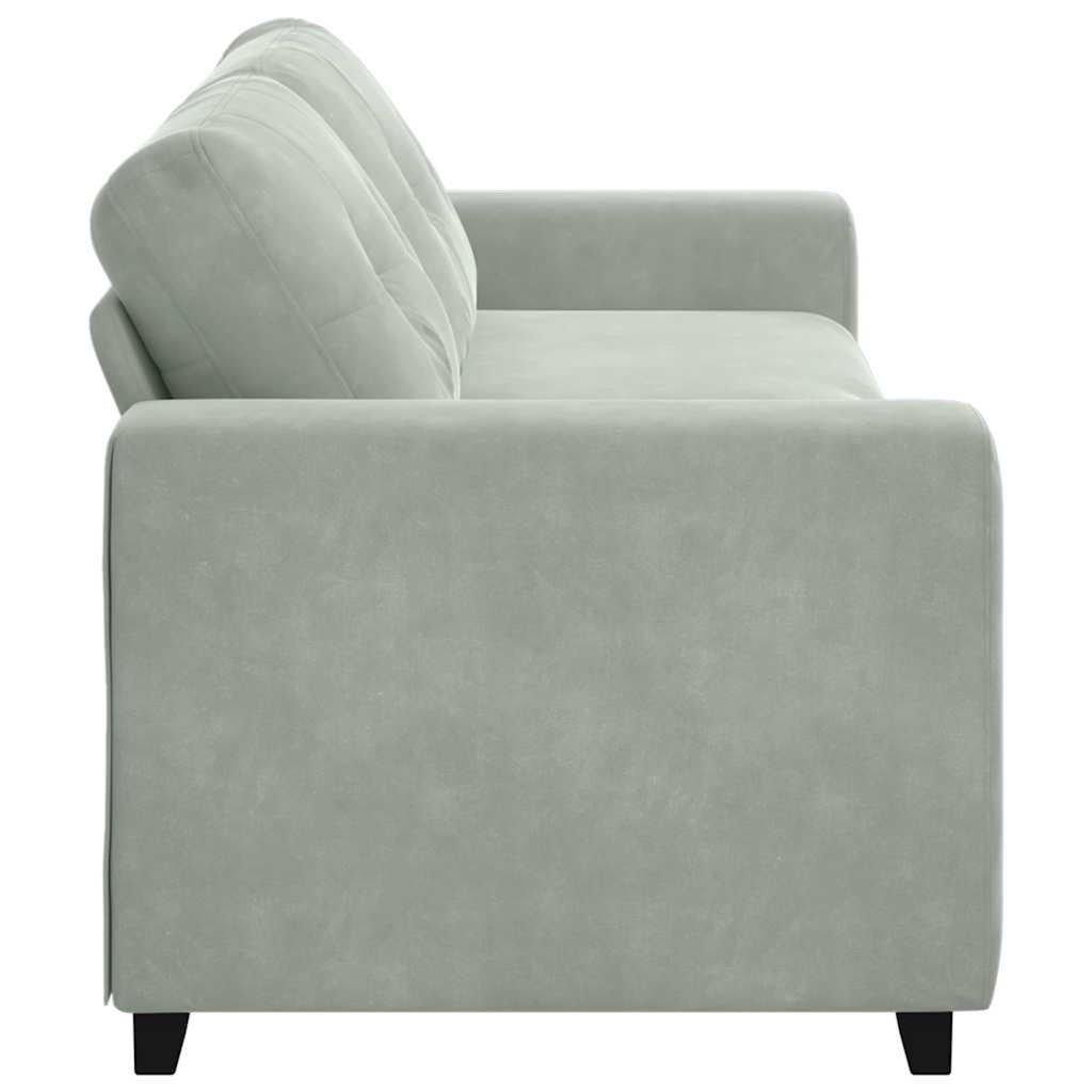 3-Seater Sofa Light Grey 220x78x80 cm Velvet