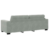 3-Seater Sofa Light Grey 180 cm Velvet - Rear View