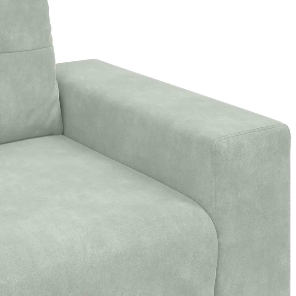 3-Seater Sofa Light Grey 220x78x80 cm Velvet