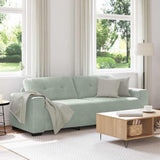3-Seater Sofa Light Grey 180 cm Velvet