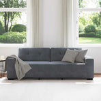 3-Seater Sofa Dark Grey 220x78x80 cm Velvet