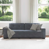 3-Seater Sofa Dark Grey 180 cm Velvet - Side View