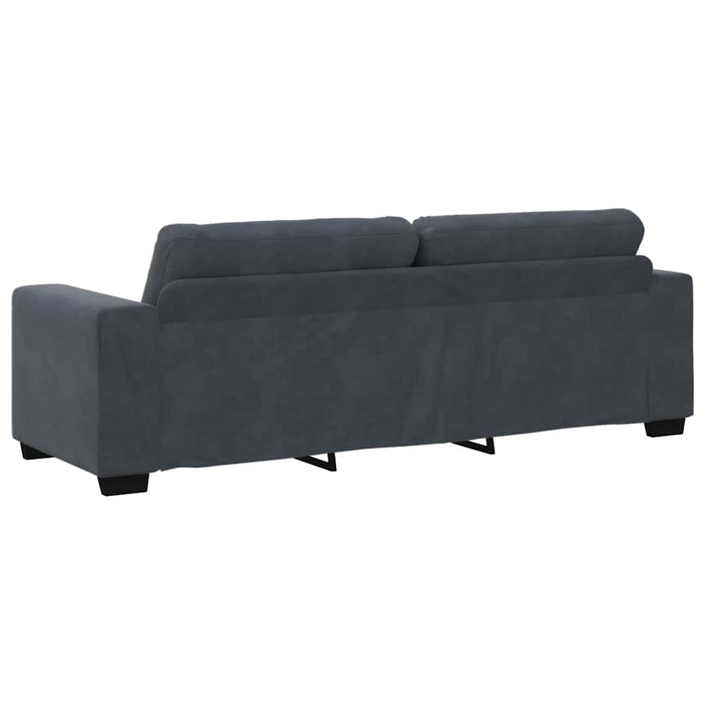 3-Seater Sofa Dark Grey 220x78x80 cm Velvet