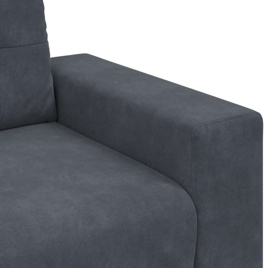 3-Seater Sofa Dark Grey 220x78x80 cm Velvet