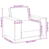 Sofa Chair Dark Grey 100x77x82 cm Fabric - Extra Image