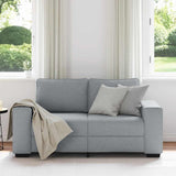2-Seater Sofa Light Grey 120 cm Fabric - Side View