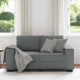 2-Seater Sofa Dark Grey 120 cm Fabric - Side View