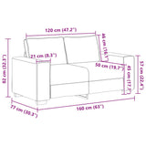 2-Seater Sofa Dark Grey 120 cm Fabric - Extra Image