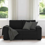 2-Seater Sofa Black 120 cm Fabric - Side View