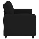 2-Seater Sofa Black 120 cm Fabric - 45-Degree Angle